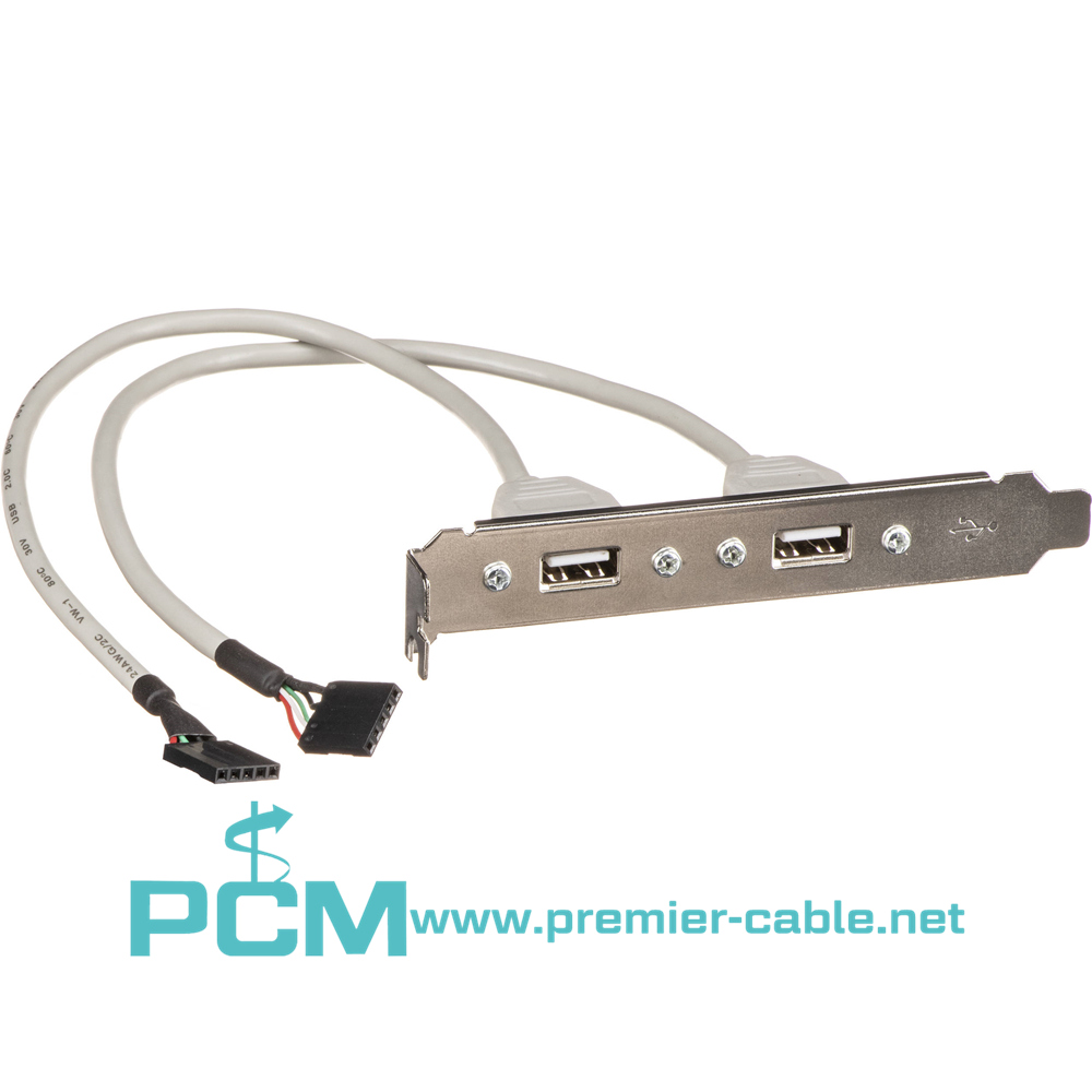 2-Port USB A Female Slot Plate Adapter